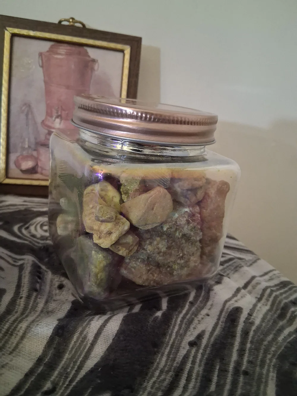 Glass Jar Filled With Beautiful Stones